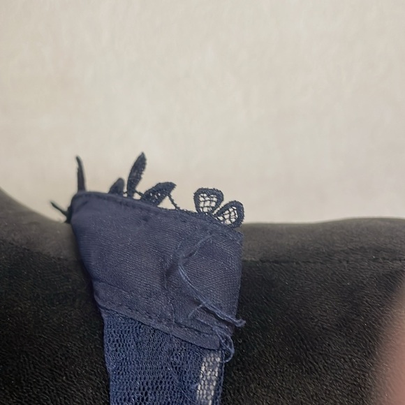 Say Yes To The Prom Navy Blue Lace Halter Dress - Picture 15 of 15